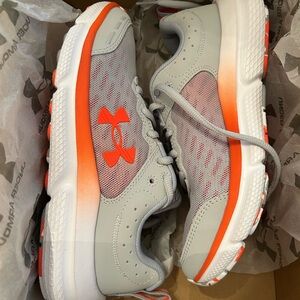 Under Armour Light Gray with Bright Orange Accents Shoes